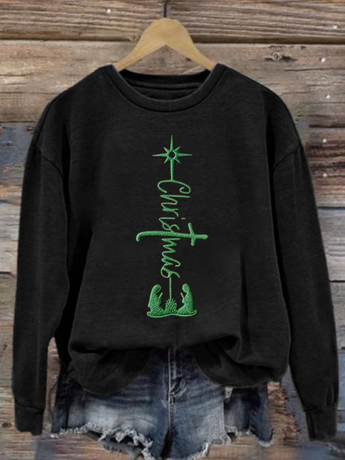 Women's Christmas Faith Print Sweatshirt