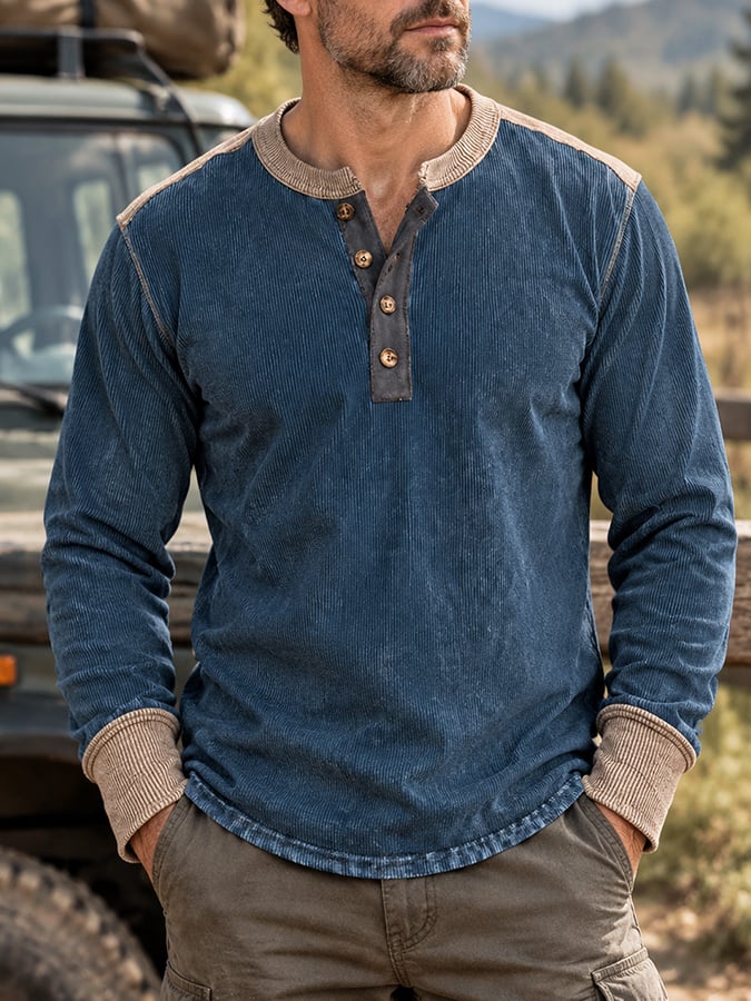 Men's Vintage Comfortable Henley T-Shirt