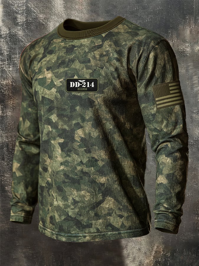 Men's Vintage Camo DD-214 Long-Sleeve T-Shirt