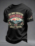 Men's Country Music Legend Tribute Print Round Neck T-shirt