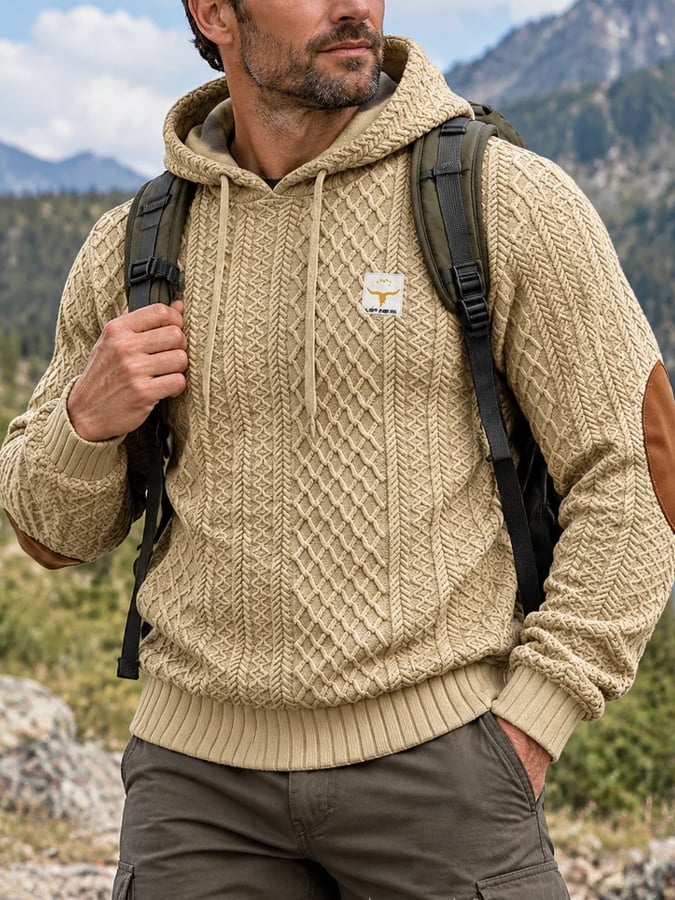 Men's Vintage Textured Cotton Comfortable Hoodie