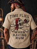 Men’s Vintage  "LOST AT SEA " Old Salt Pirate Short Sleeve Shirt