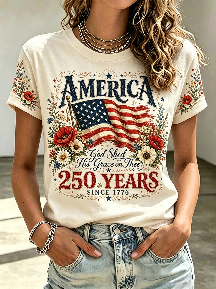 250Th Anniversary Printed Round Neck Top In The United States