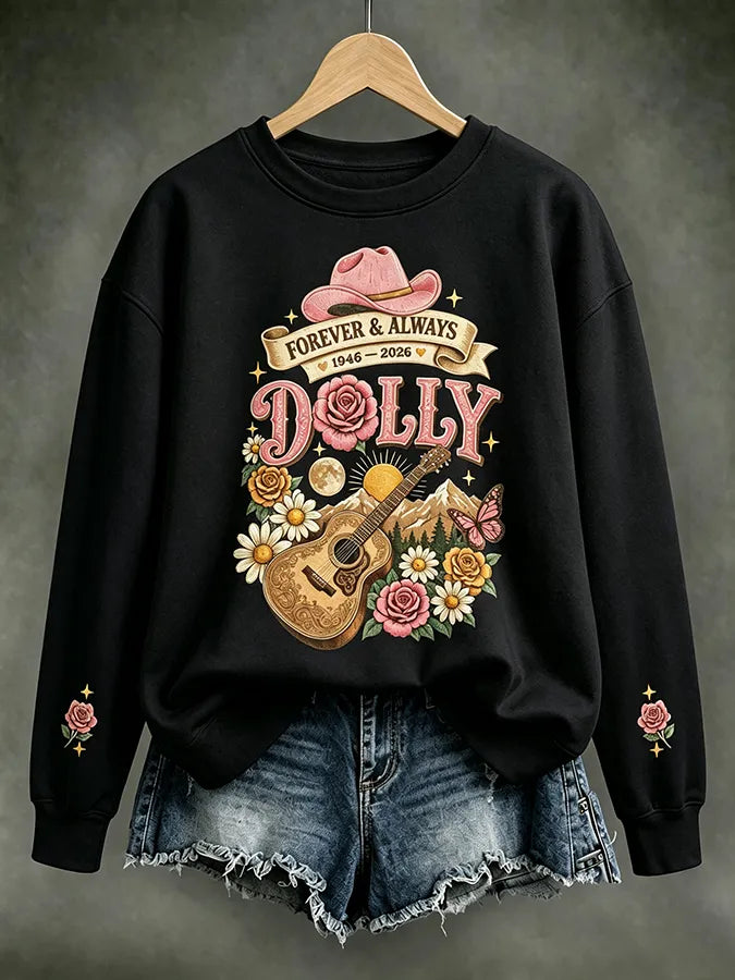 Women'S Commemorative Printed Round Neck Hoodie