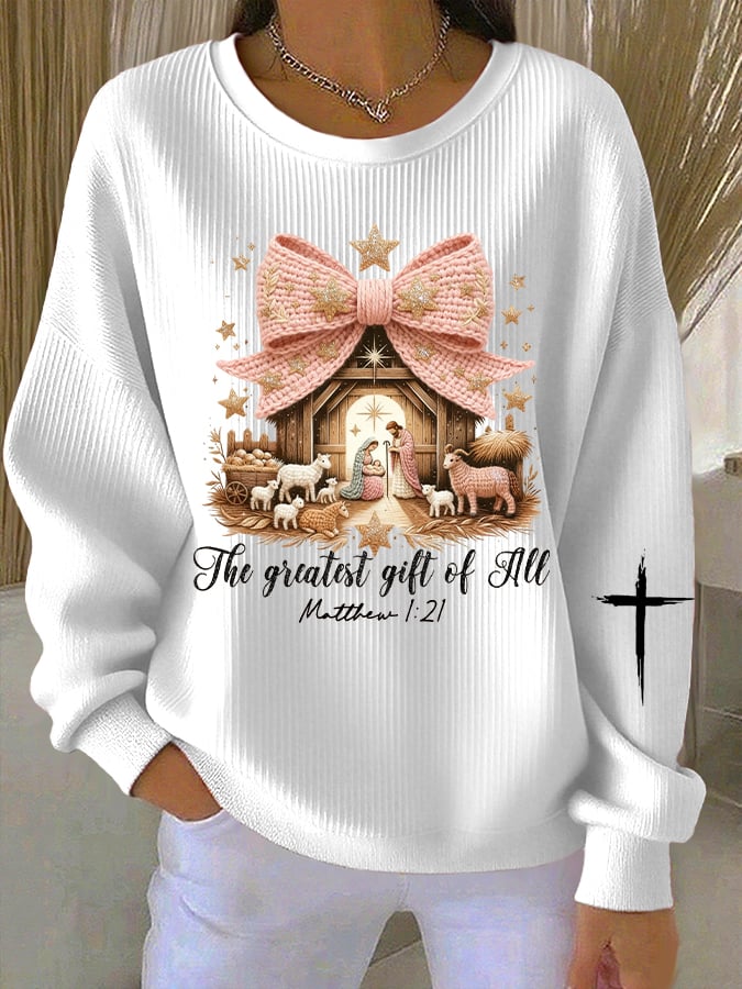 Women's Christmas Faith Print Sweatshirt