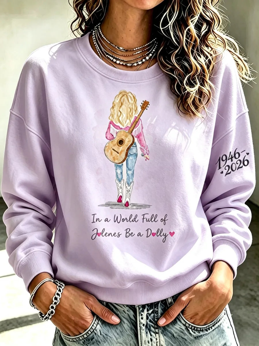 Women's Legendary female country singer Round Neck Sports Shirt