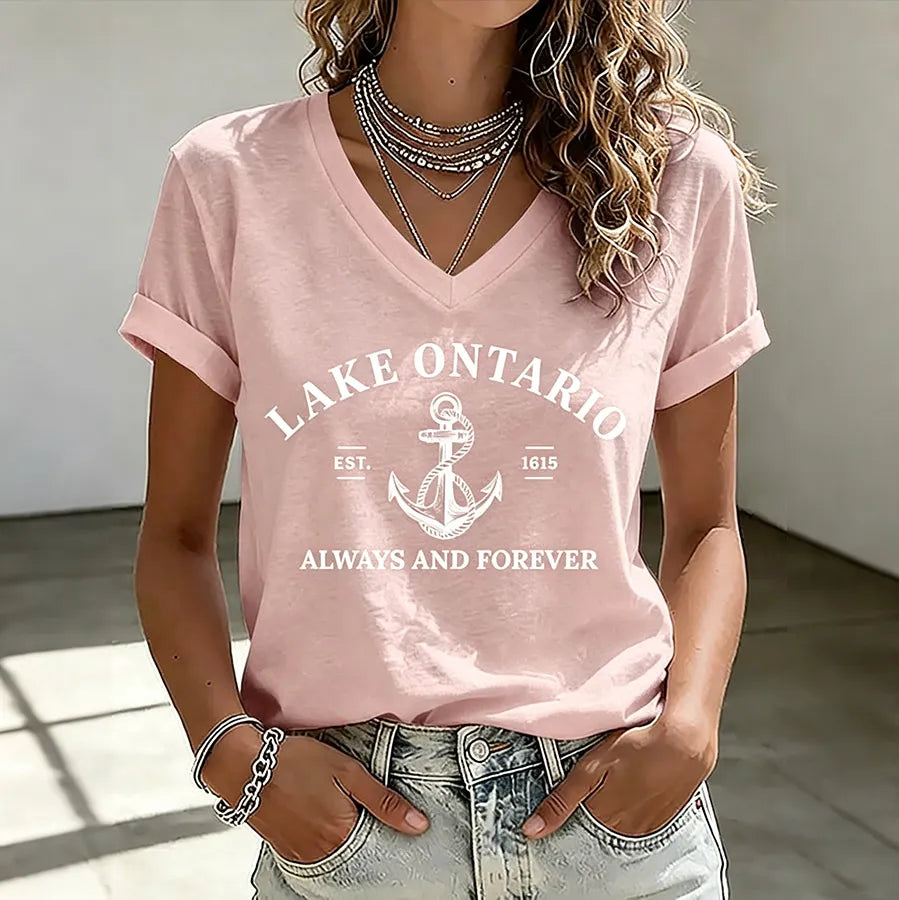 Women's Lake Ontario Always And Forever Printed T-shirt