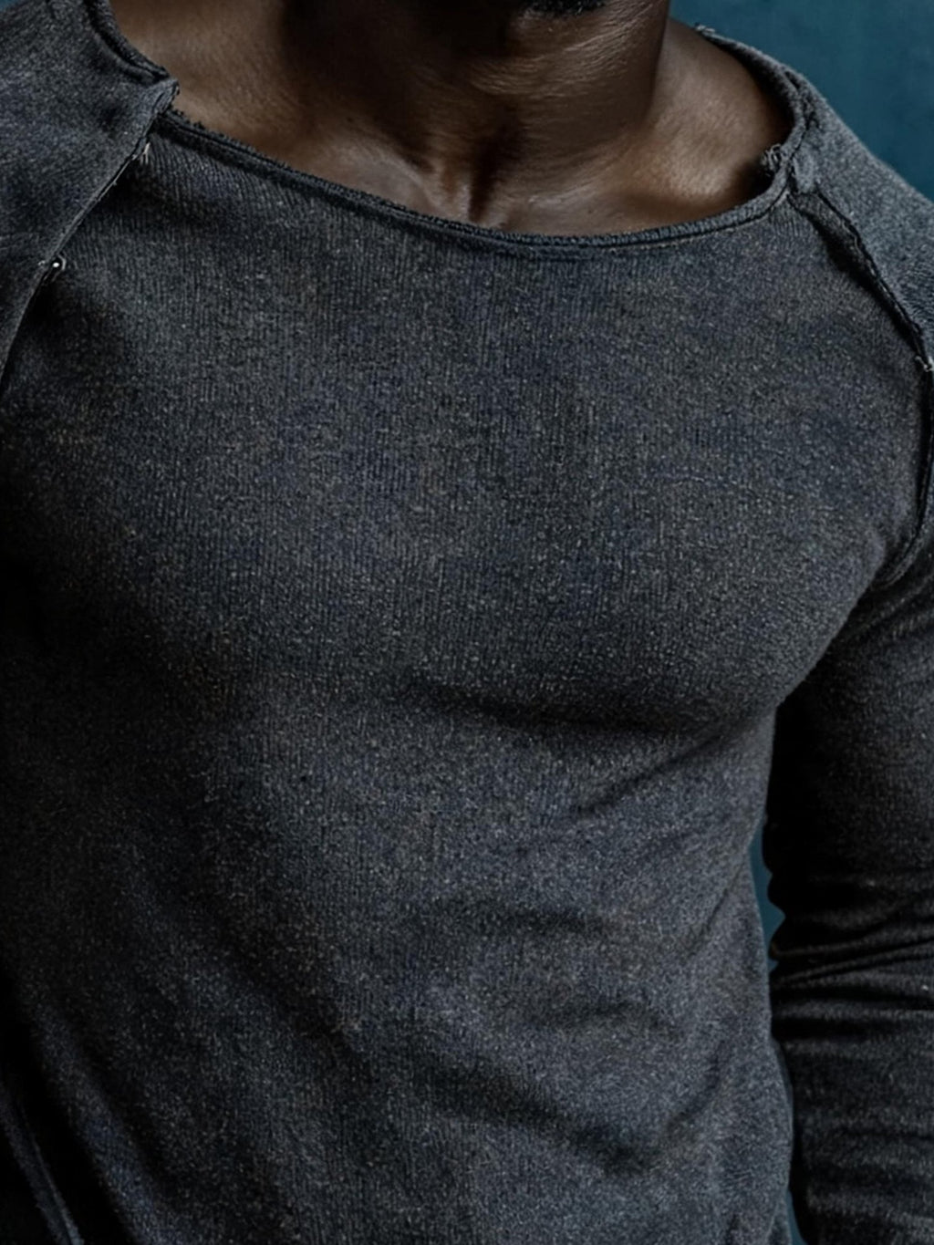 Men's Vintage-Wash Raw-Edge Raglan Long-Sleeve T-Shirt