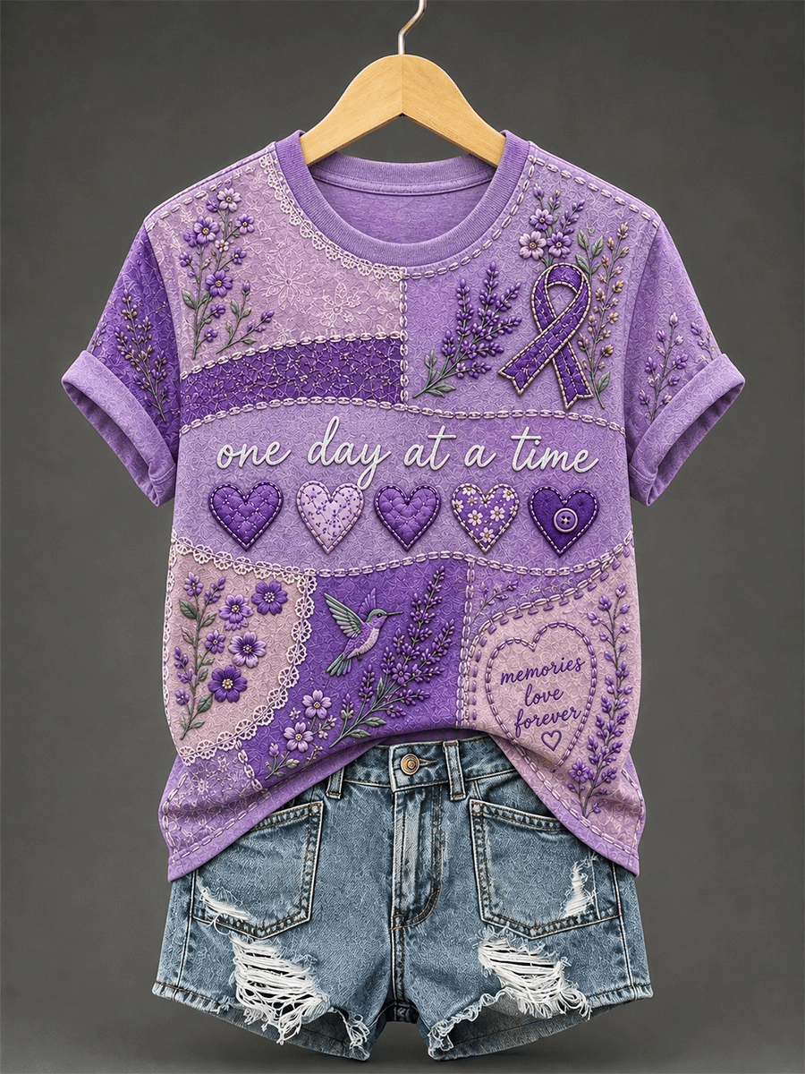 Women's Alzheimer's Disease One Day At A Time Print Top