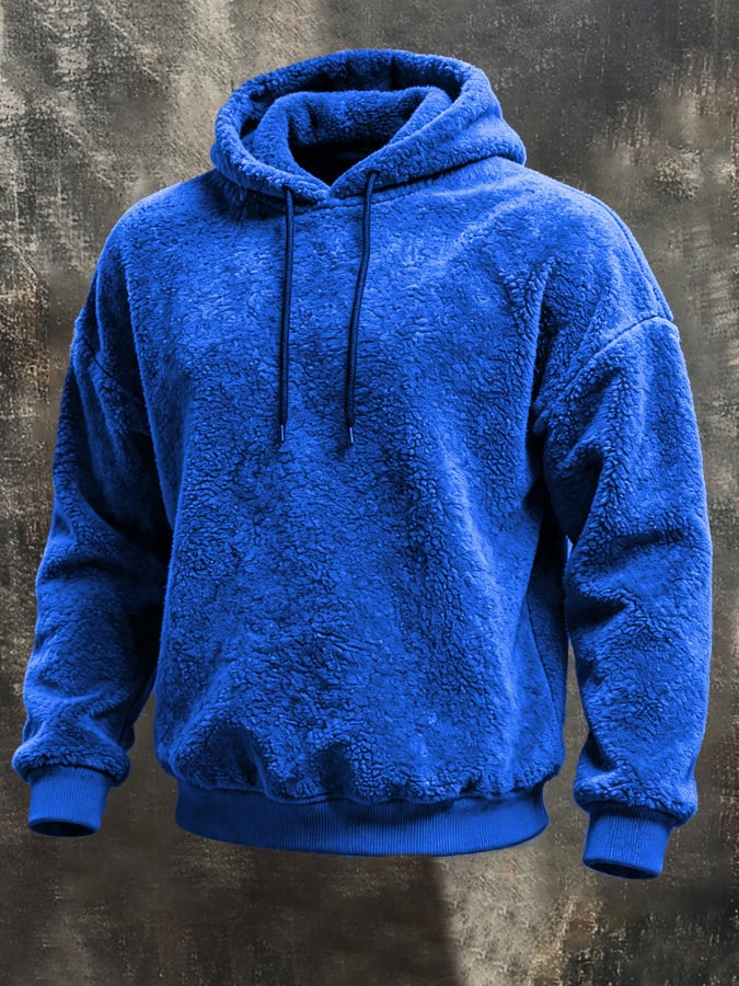Men's Retro Warm Coral Fleece Hoodie