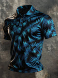 Men's Retro Color-Block Short-Sleeve Polo Shirt