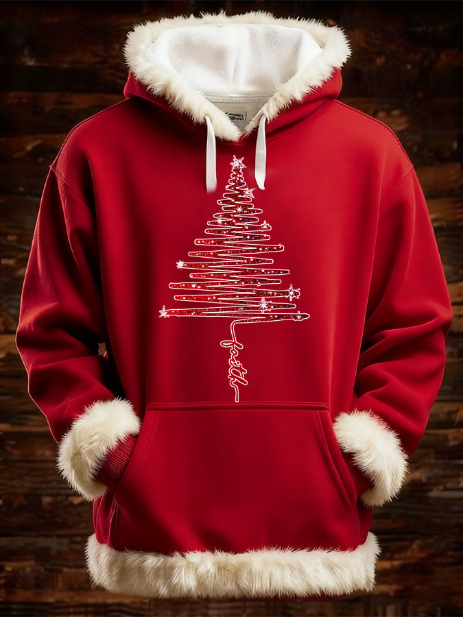 Men's Christmas Tree Pattern Hoodie