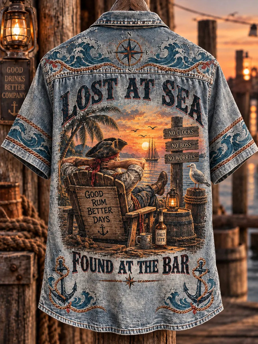 Men’s Vintage Old Salt Pirate Short Sleeve Shirt