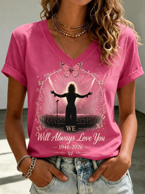 Women'S Dolly Parton We Will Always Miss You... V-Neck T-Shirt
