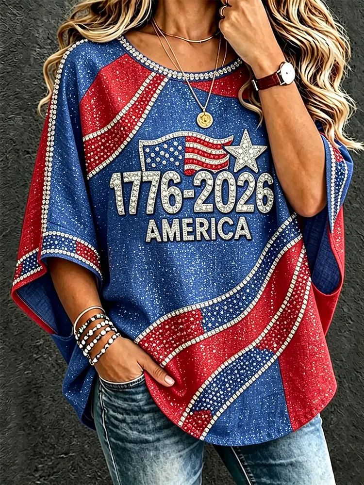 Women's Independence Day Art Oversized Top