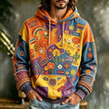 Men's Smiley Lightning Floral Print Hoodies