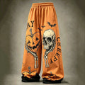 Women's Retro Halloween Skull Pumpkin Stay Creepy Print Pants