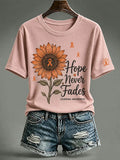 Women'S Casual Leukemia Awareness Print Short-Sleeve T-Shirt