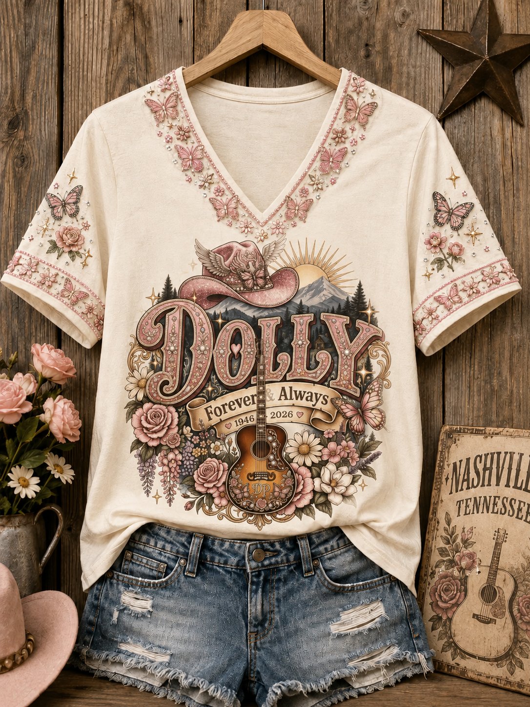 Women'S Country Music Legend Tribute Print T-Shirt