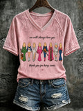 Women'S Country Music Legend Tribute Printed V-Neck T-Shirt