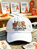 Peace-Love-Cure LEUKEMIA AWARENESS Print Baseball Cap