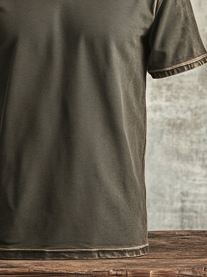 Men's vintage style V-neck T-shirt