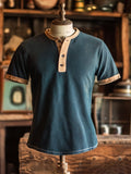 Men's waffle henley short sleeve t-shirt