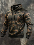 Men's Vintage Camouflage Print Hoodie