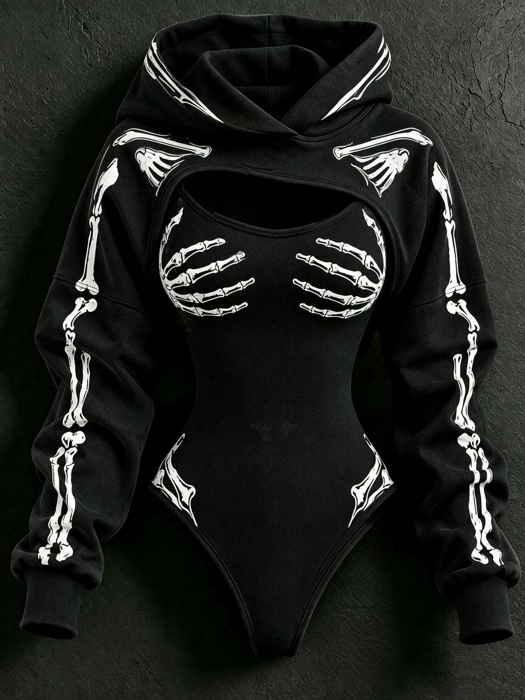 Women's Vintage Halloween Skull-line Casual Athletic Two-piece Set