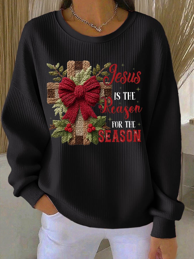 Women's Casual Print Long Sleeve Knit Top