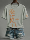 Women'S Casual Leukemia Awareness Print Short-Sleeve T-Shirt