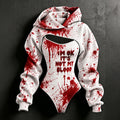 Women's Halloween I'm Okay It's Not My Blood Print Hoodie Two-piece Set