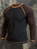 Men's Vintage-Style Comfortable Waffle-Knit T-Shirt