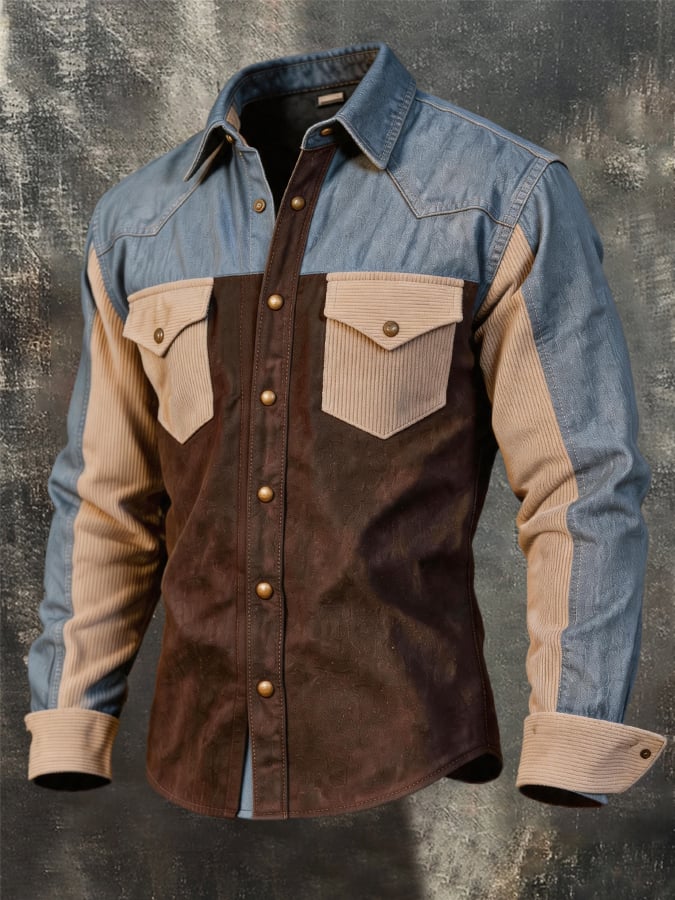 Men's Vintage Corduroy Western Shirt