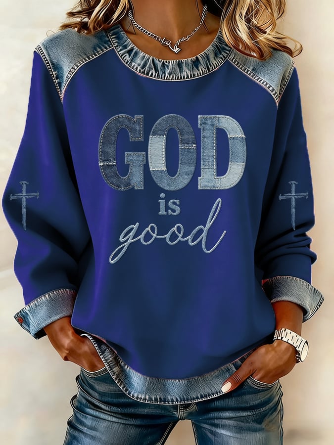 Women's casual GOD IS GOOD sweatshirt