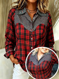 Women's Commemorative Legendary female country singer Same Print Lapel Long Sleeve Shirt