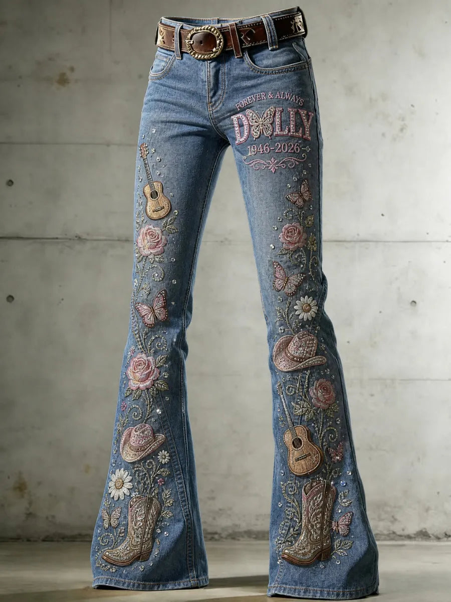 Women's Legendary female country singer Pattern Jeans