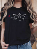 Minimalist Paper Boat Tee