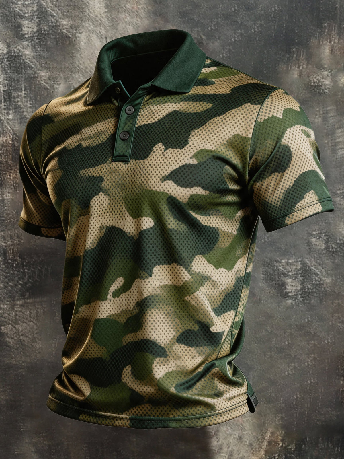 Men's Retro Color-Block Short-Sleeve Polo Shirt