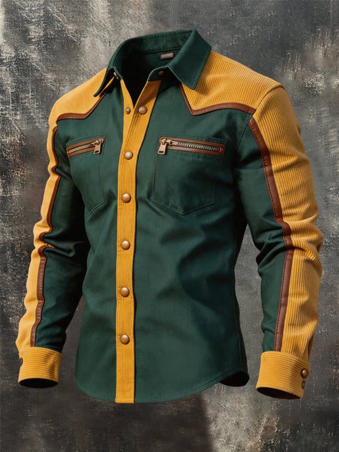 Men's Vintage Corduroy Western Shirt