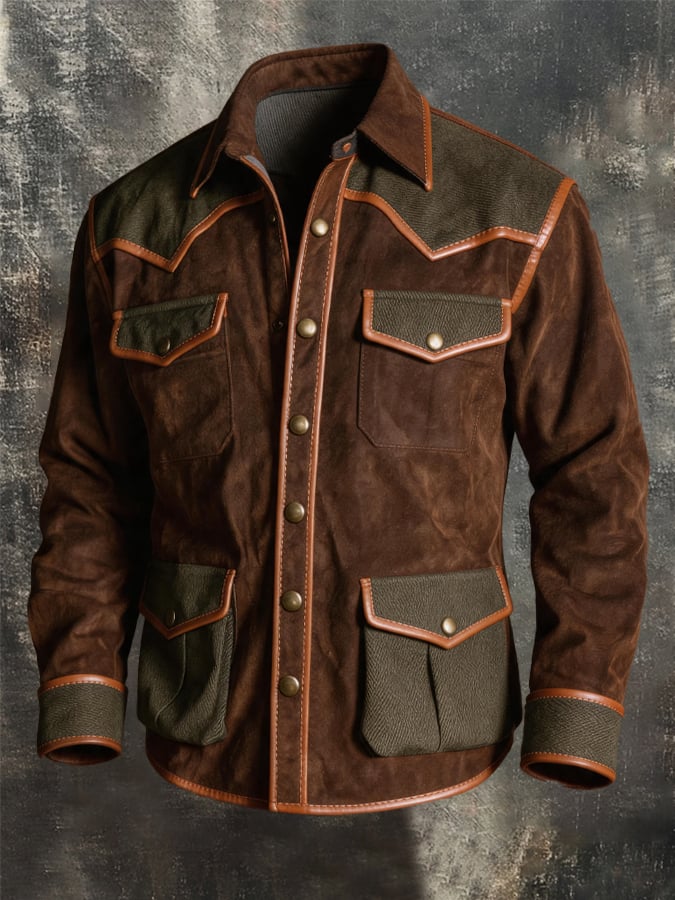 Men's Vintage Multi-Pocket Multifunctional Western Shirt