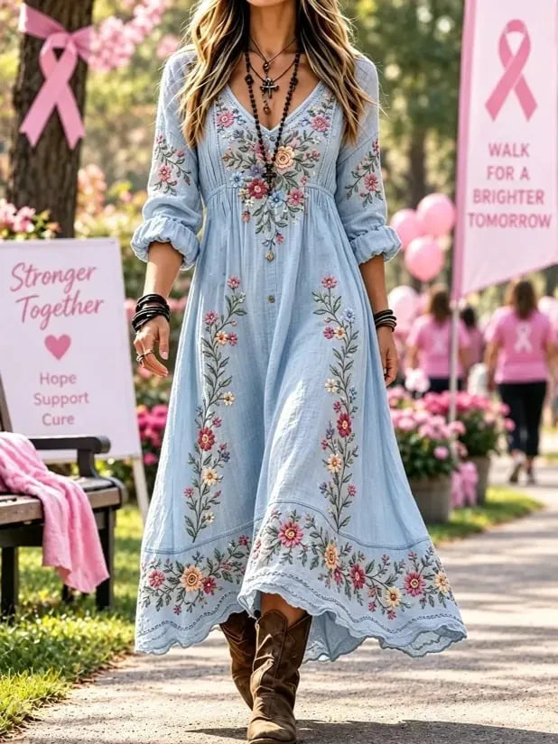 Women's Breast Cancer Witch Print Dresses
