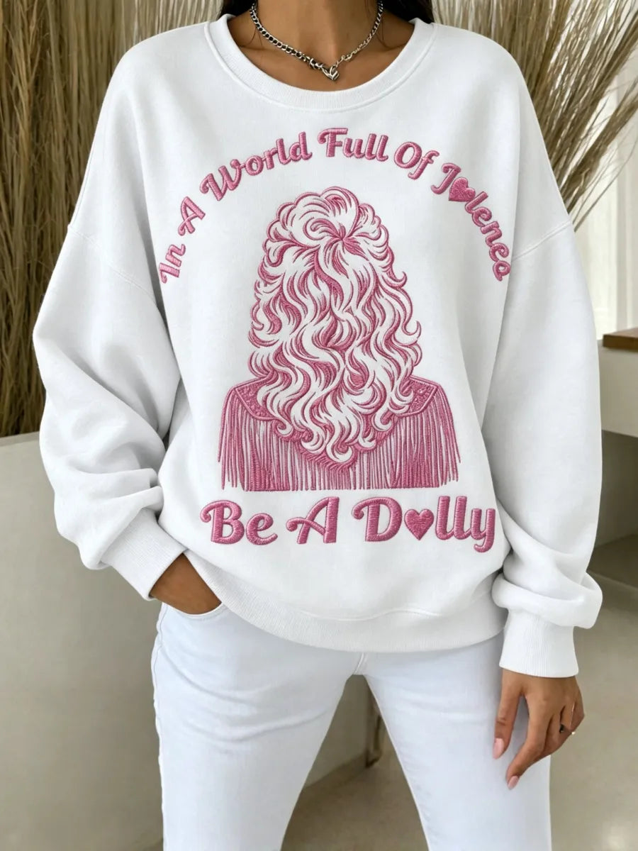 Women's Commemorative Printed Round Neck Hoodie