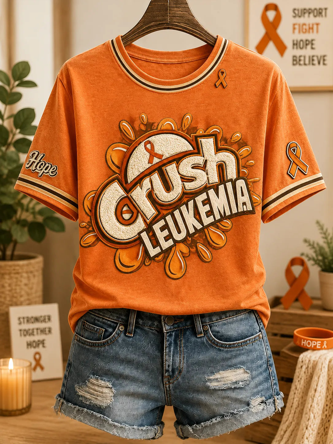 Women's Crush Leukemia Print T-shirt