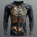 Halloween Men's Skull Graphic Print Long Sleeve T-shirt