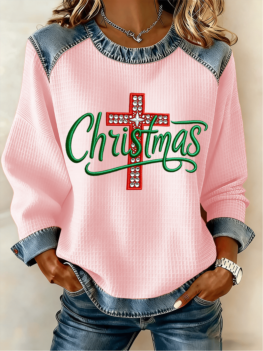Women's Christmas Faith Print Sweatshirt