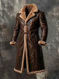 Men'S Vintage Mid-Length Jacket With Fleece Lining