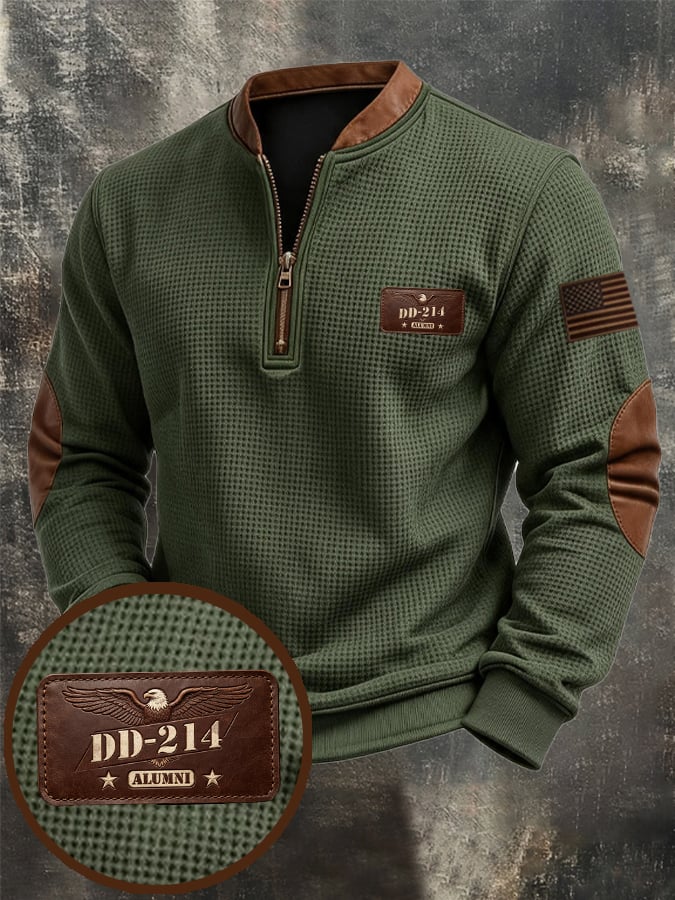 Men's Outdoor Veteran Badge Zip-Up Hoodie
