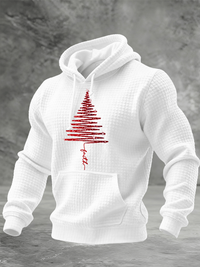 Men's Christmas Tree Print Hoodie