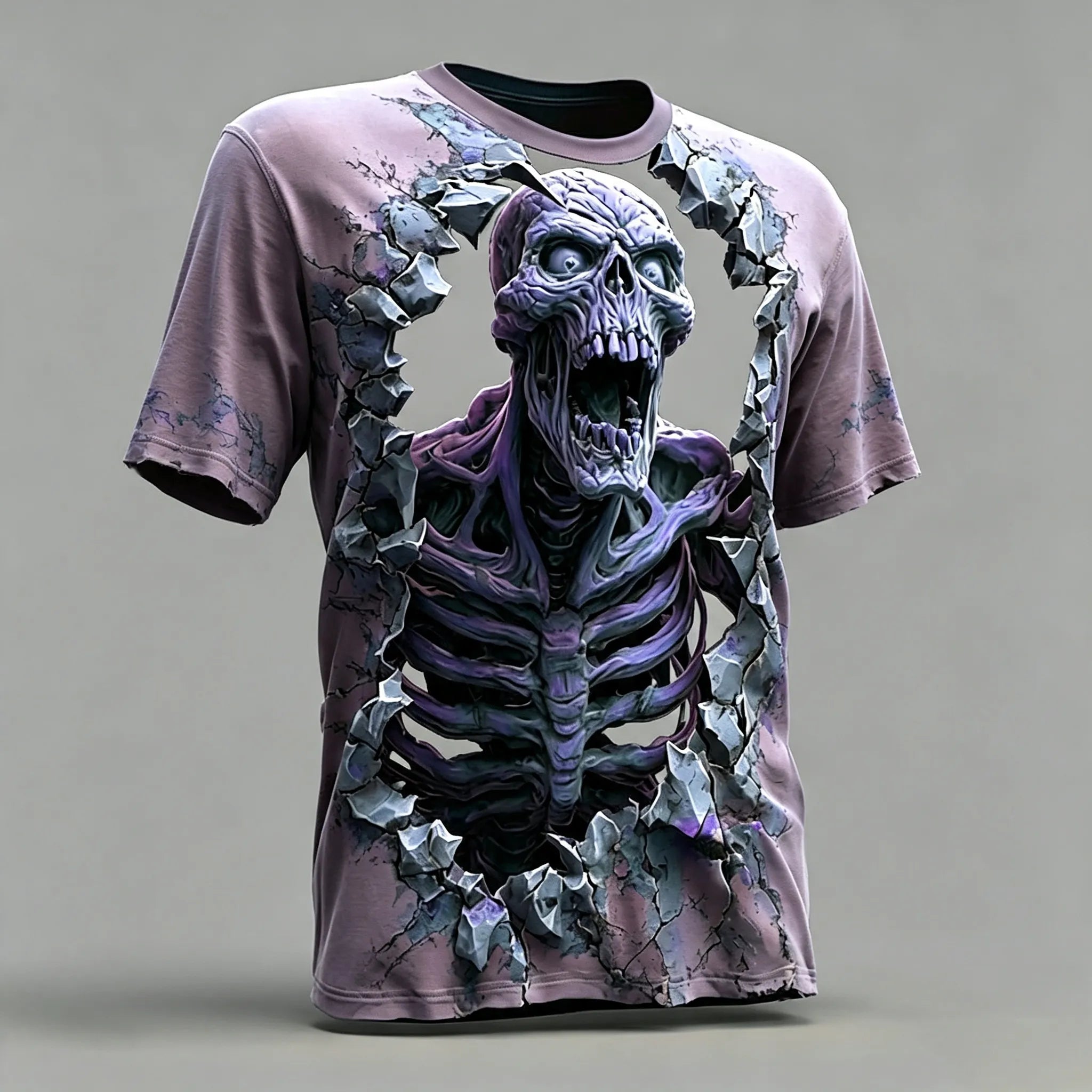 Men's Halloween Optical Dislocation Zombie 3d Print T-shirt